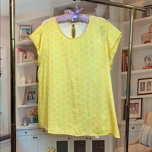 Charming Charlie yellow cap sleeve loose fit top.